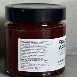 Pot de confiture artisanale Fraise et Vanille naturelle petit déjeuner