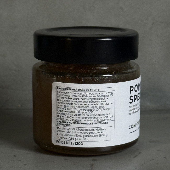 Pot de confiture artisanale Pomme et Speculoos gourmande