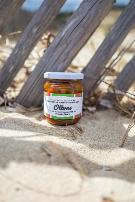 Olives Vertes au Piment d\'Espelette - Maison du Piment (110g)