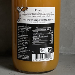 Bouteille Jus artisanal Orange Pomme Pêche Les Jus du Soleil